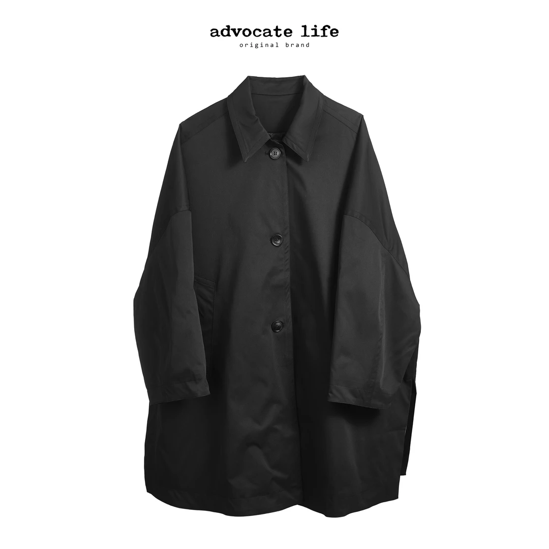 Advocatelife2025秋冬女黑色风衣外套女小众风衣休闲百搭JQ371402