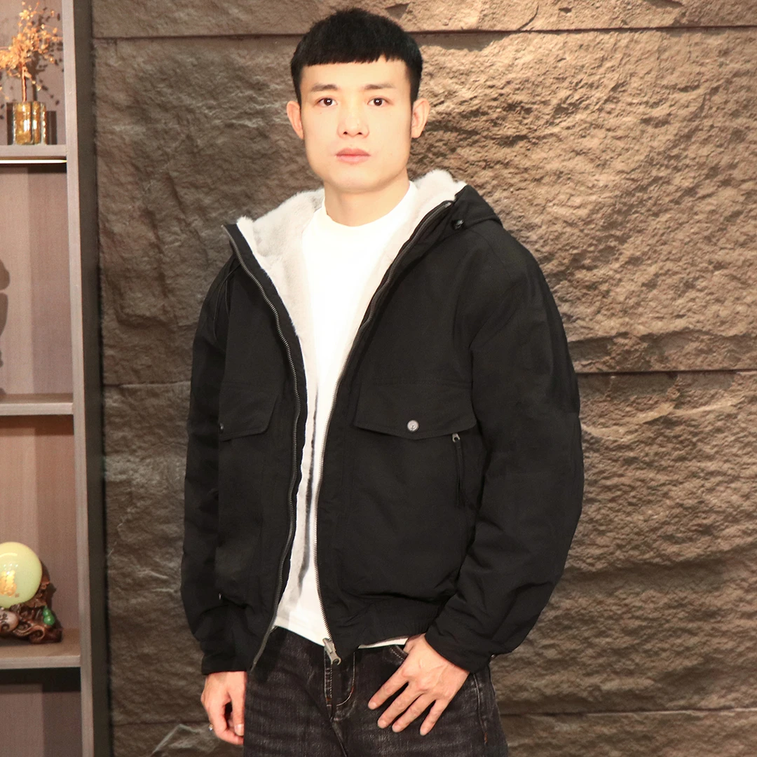 2025年冬季新款双面穿厚款男士防风棉服男士冬季潮流百搭W0119
