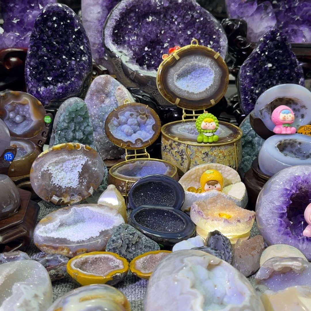 紫晶未镶嵌摆件水晶