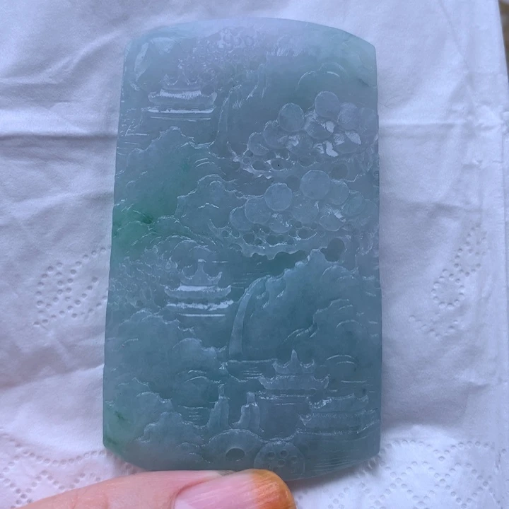 定制翡翠未镶嵌挂件山水挂件