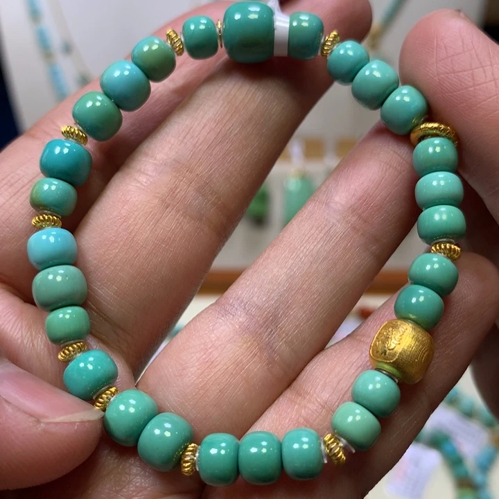 绿松石18K金镶嵌单圈