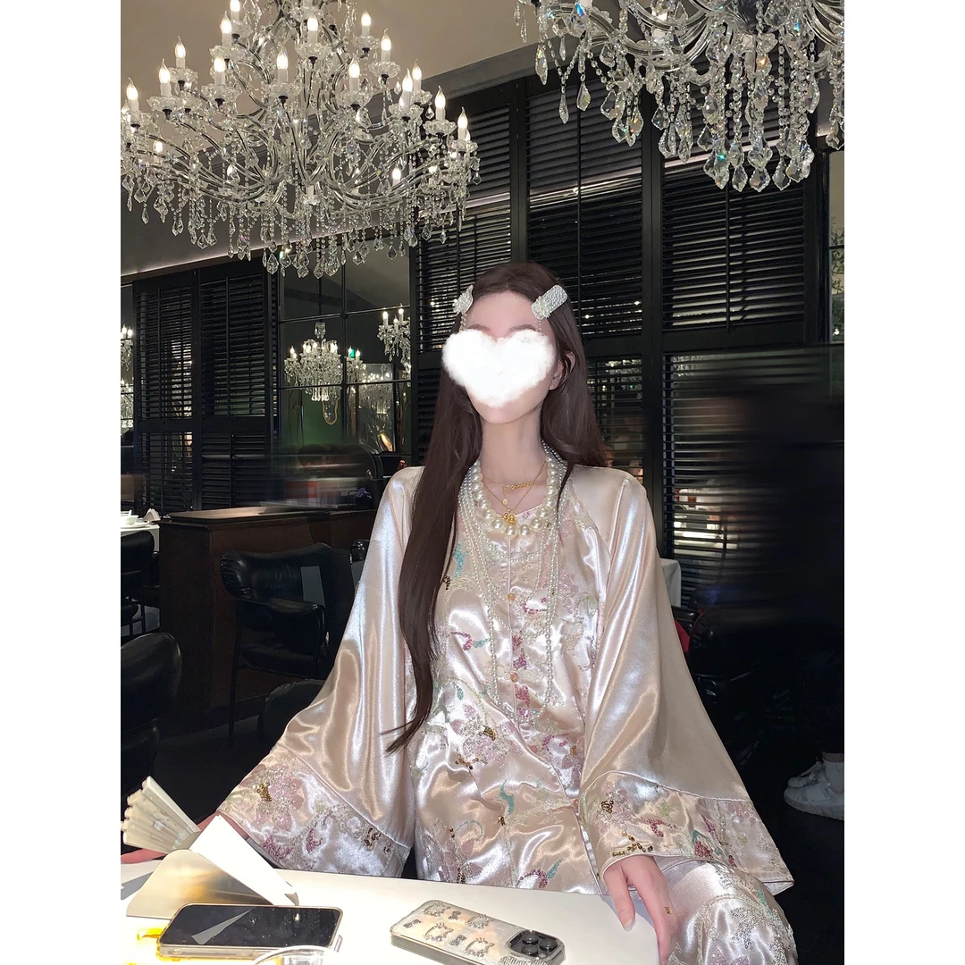 【璇玑玉映】国风新中式夏季复古重工绣花外套套装女