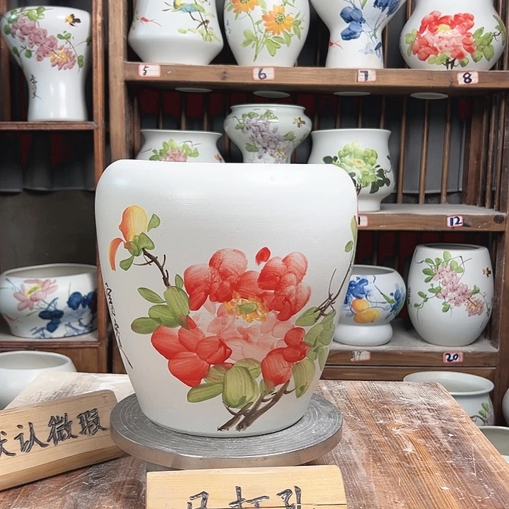 摆件苹果红牡丹新款陶瓷