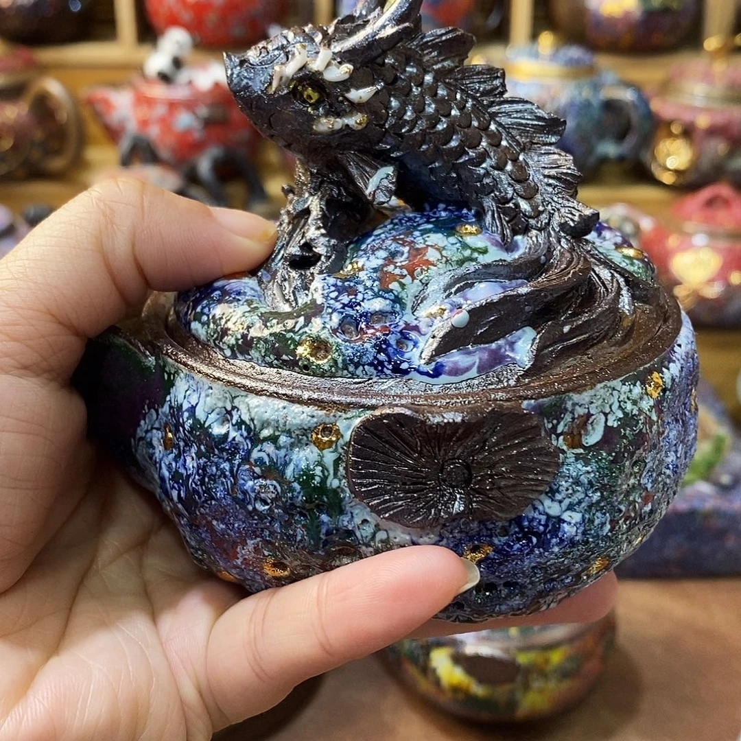 粗陶柴烧志野茶器