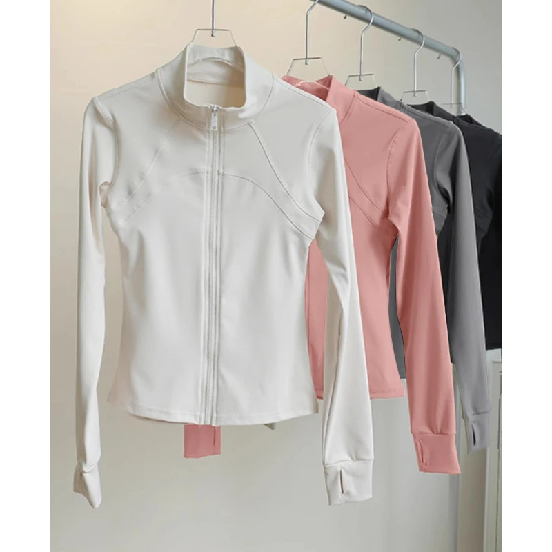 女款秋冬全新加厚绒专业跑步健身修身拉链运动瑜伽服上衣适合锻炼