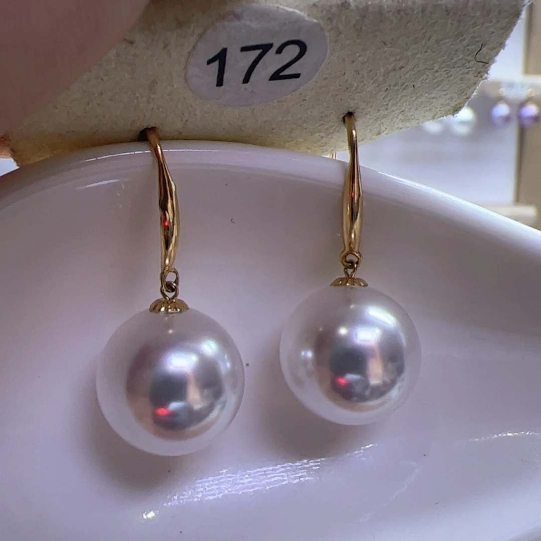 淡水珍珠耳饰18K金镶嵌