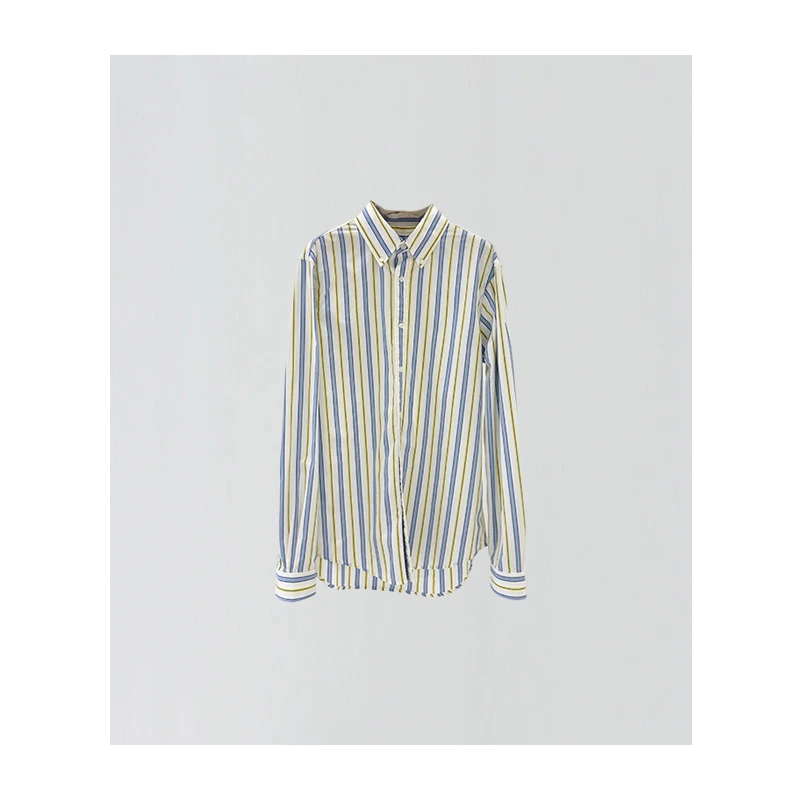 原厂孤品特价清！日系条纹长袖衬衫R211