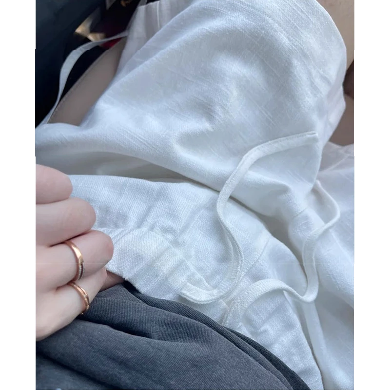孕妇裤2025夏季新款白色休闲运动短裤显瘦宽松阔腿裤五分裤外穿
