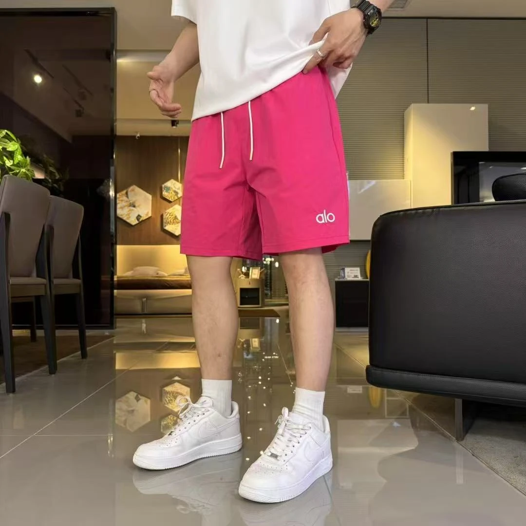 【彩色多巴胺】夏季轻奢欧货男士刺绣速干薄款休闲运动沙滩裤五分裤