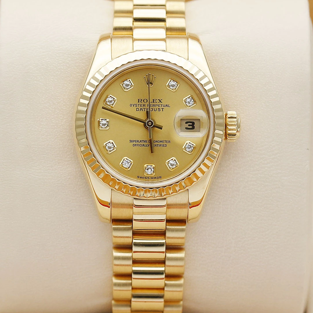 99新 Rolex/劳力士 日志179178/自动机械/26mm/原镶钻/单表