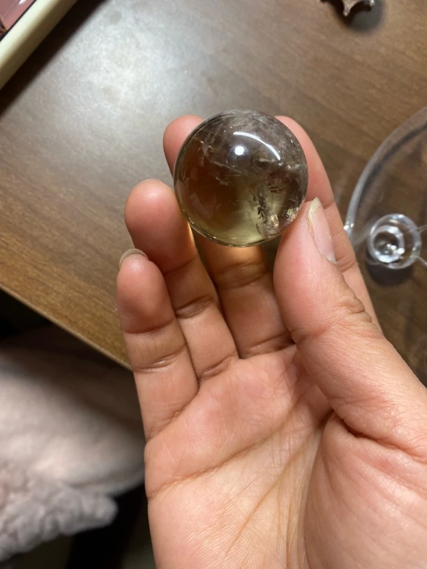 天然黄水晶球卡31A0102