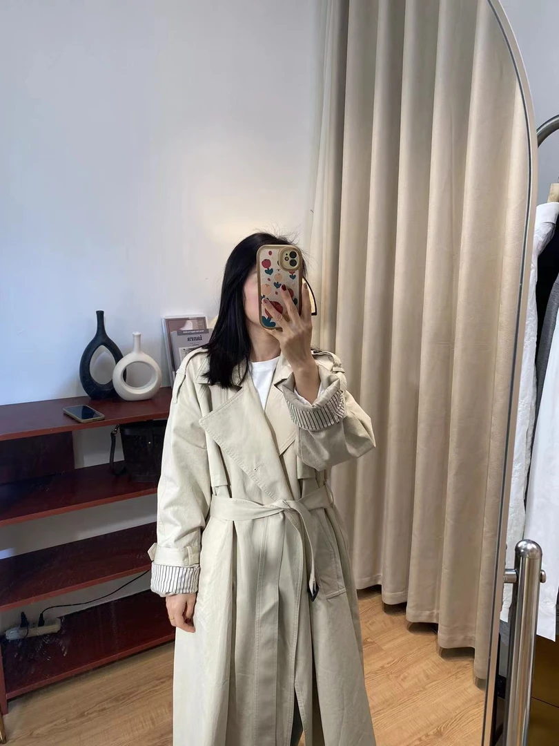 【慧慧精选】春季新品 欧货定制长款大牌风衣外套