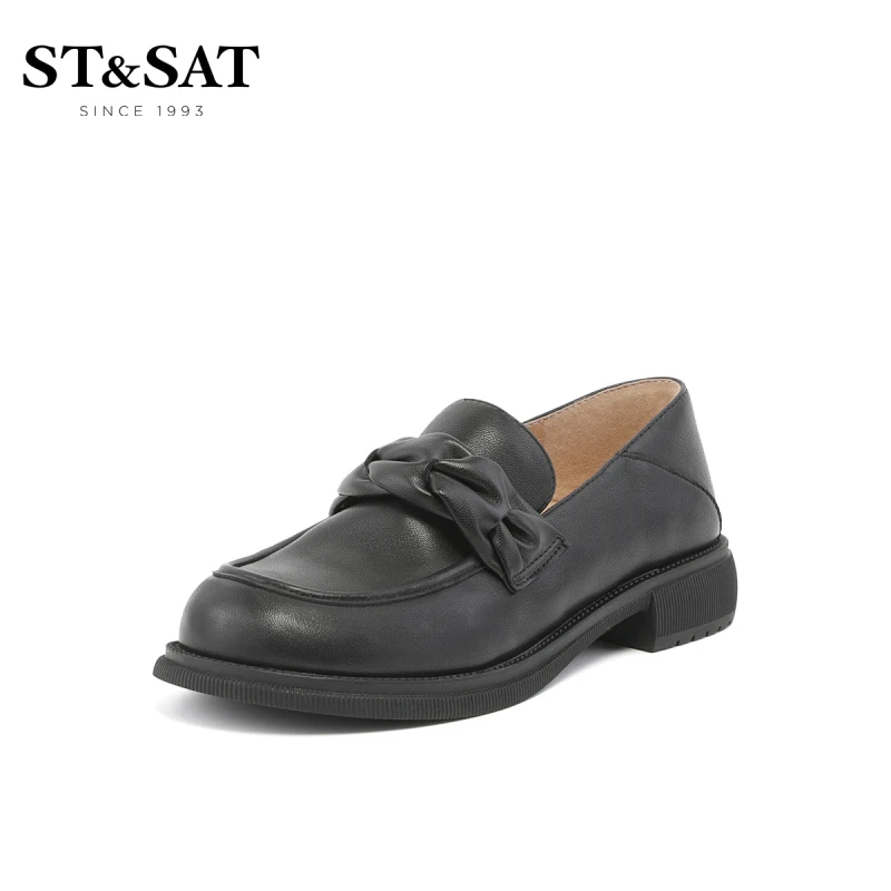 星期六韩系饼干底乐福鞋2023春新一脚蹬JK制服皮鞋女鞋SS31111244