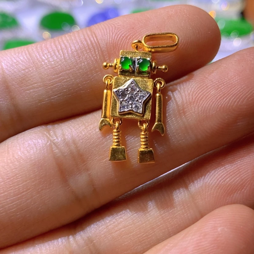 【闪购商品】翡翠挂件银S925镶嵌天然翡翠