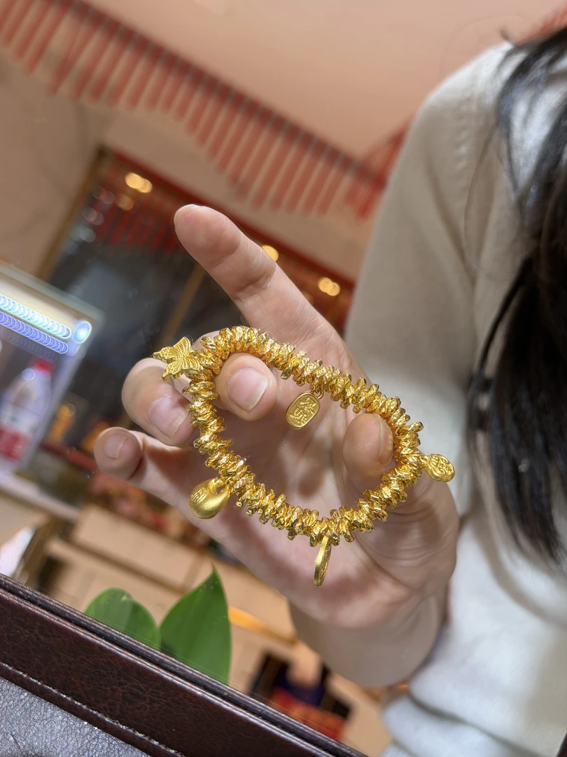 [恭喜发财]足金999卡7实心财财盘缠12.26