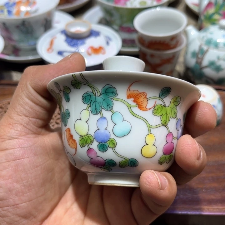 纯手绘精品盖碗杯