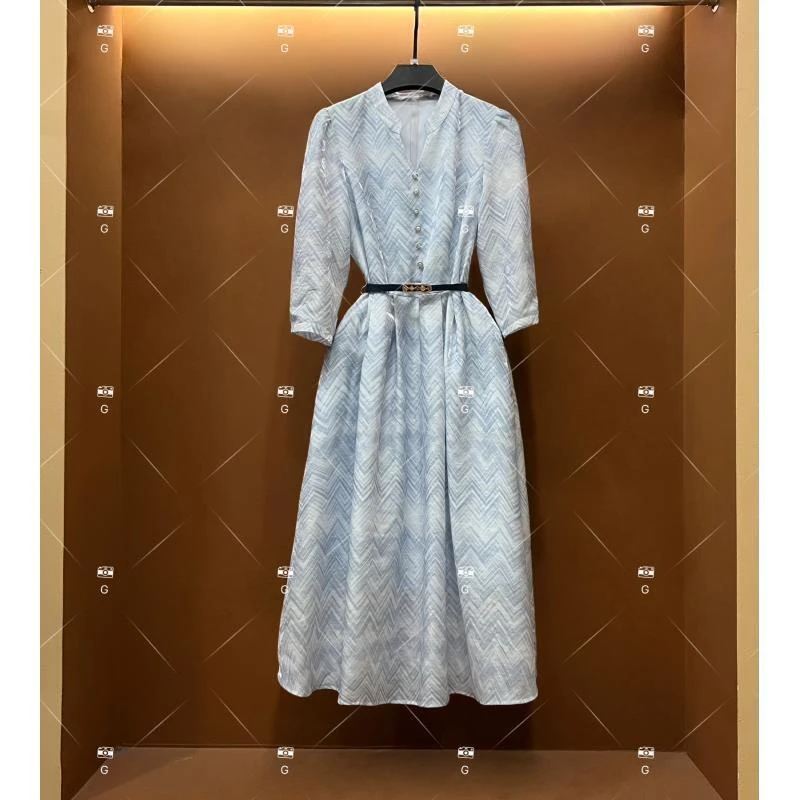 春夏丨设计师轻奢法式印花女士连衣裙 GS-56022