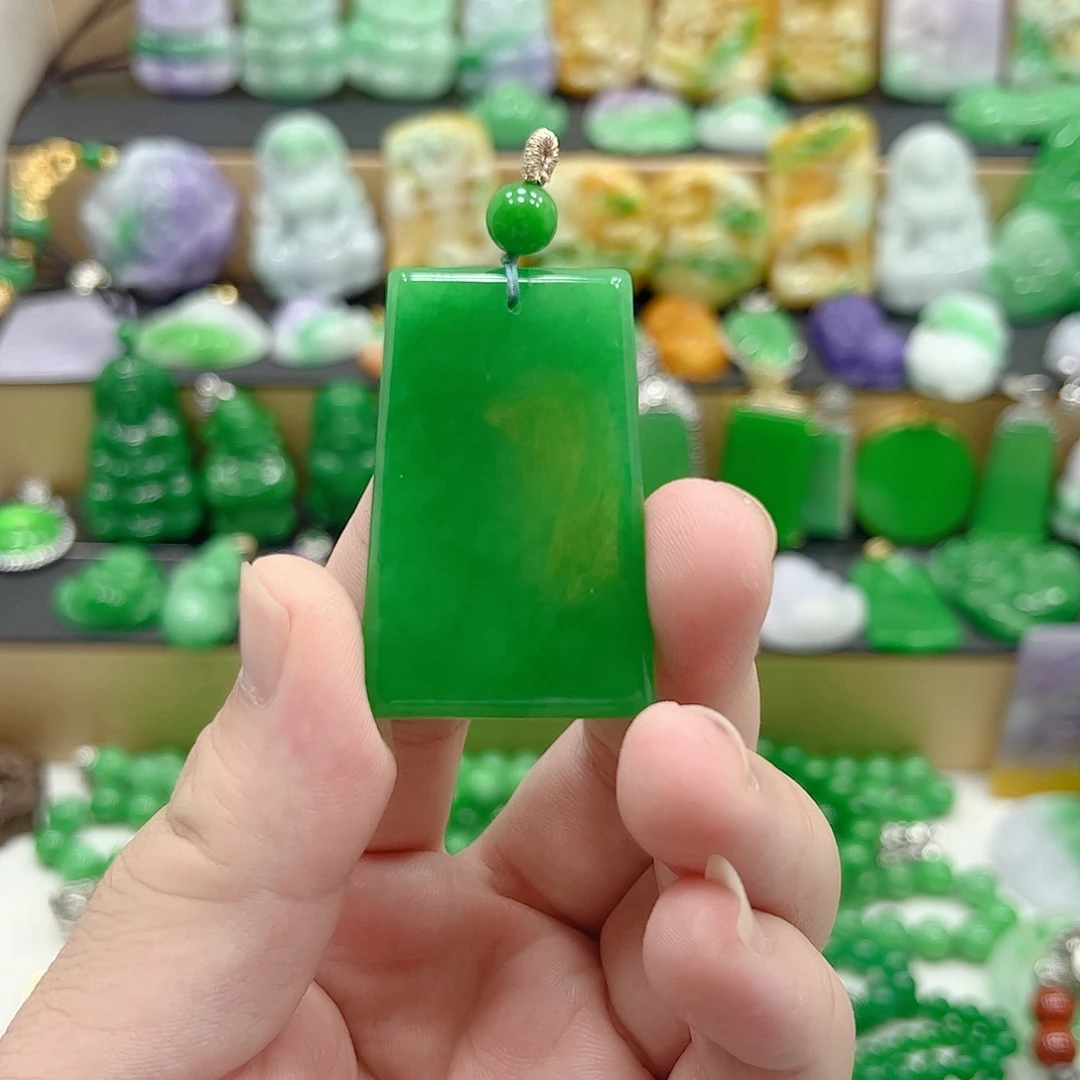 翡翠银S925镶嵌吊坠(赠链)