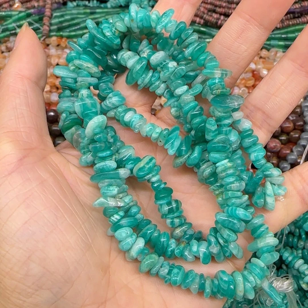 玛瑙/玉髓合金珠宝半成品天河石6-8mm一条