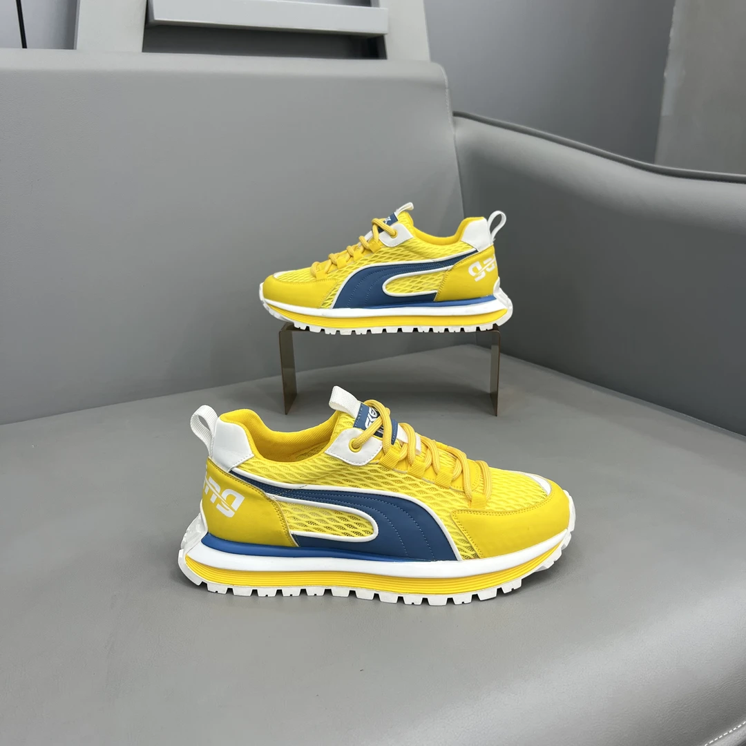 时尚休闲鞋厚款拼色素面平跟透气百搭休闲男士增高情侣夏季潮鞋