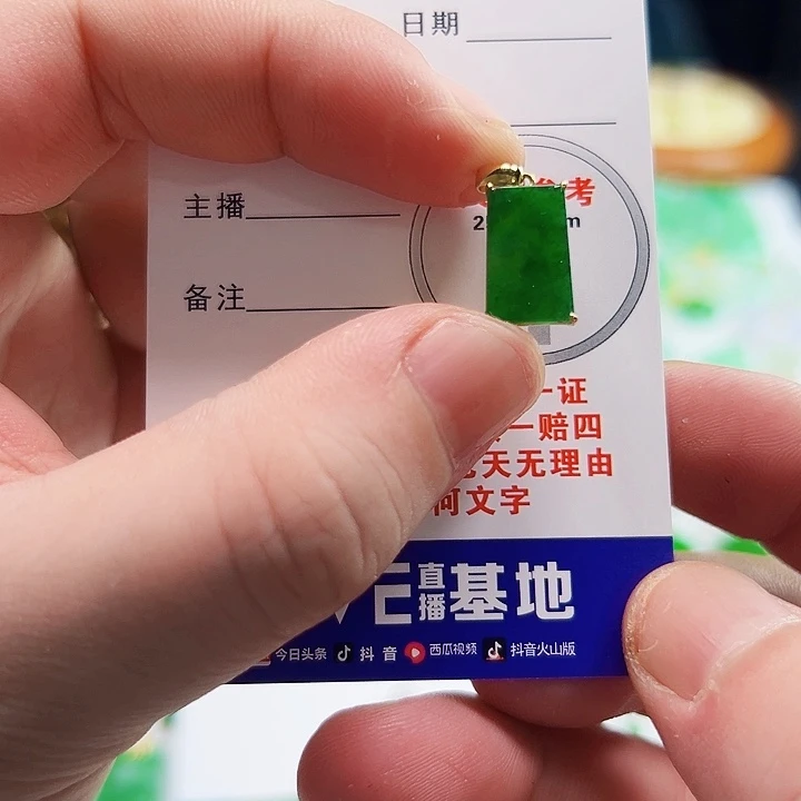 翡翠18K金镶嵌颈饰朝**勃翡翠