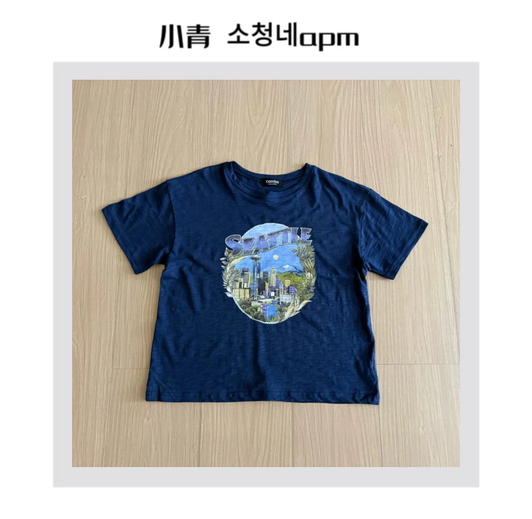 韩国东大门 COM/镜中落日城市T恤