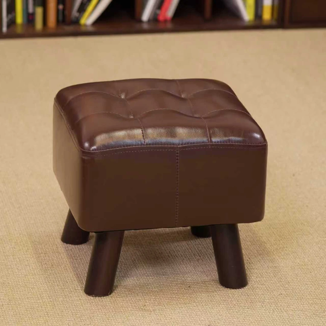 【阿梨】实木凳子软包家用新中式床尾小凳客厅皮凳穿鞋凳