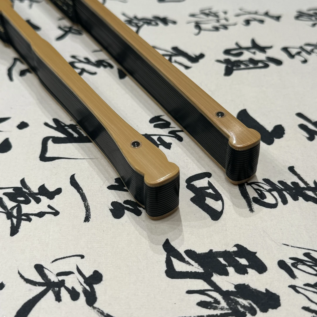 李乾松手制 新玉竹绿木芯平棱 蜻蜓头 老式马牙文玩折扇 收藏把玩