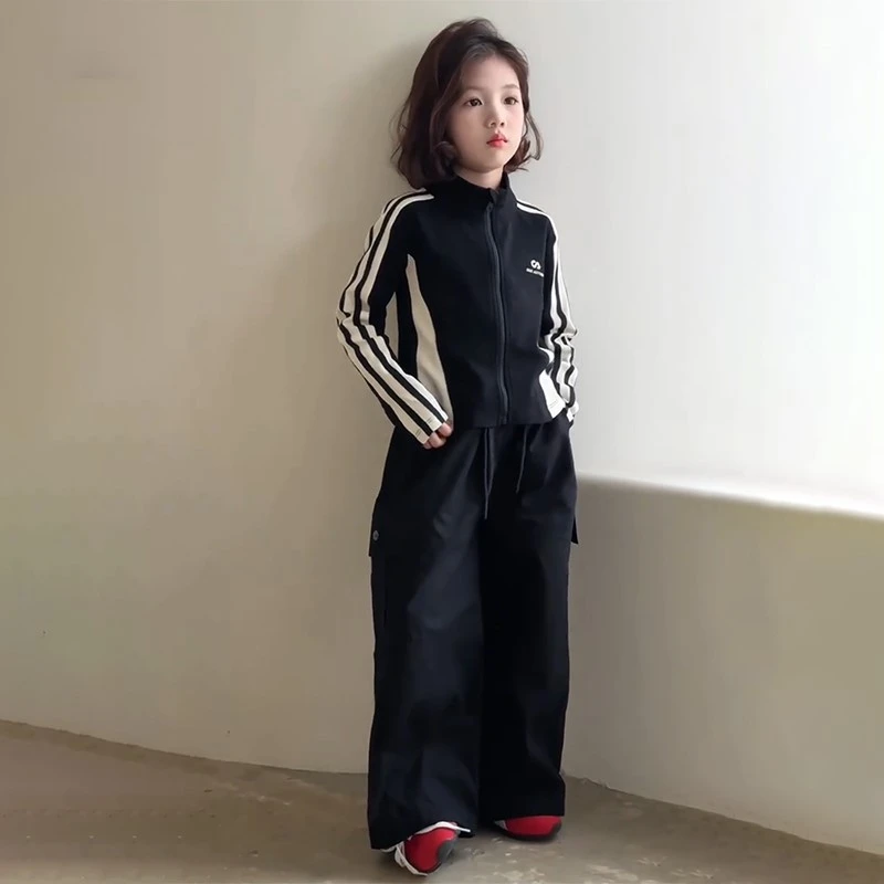 女童套装春秋款2025新款6-12岁洋气春装卫衣裤子休闲潮款两件套潮