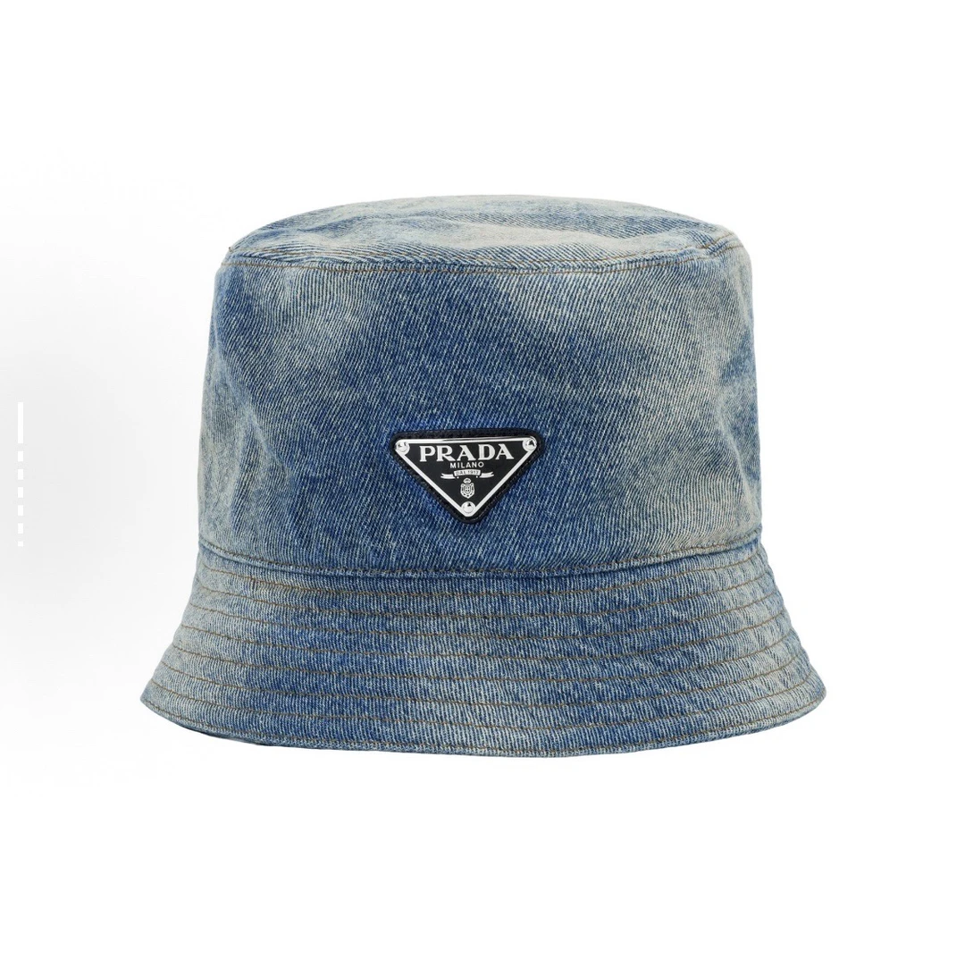 未使用 Prada/普拉达 渔夫帽 休闲时尚 渔夫帽 蓝色/M码/15047615