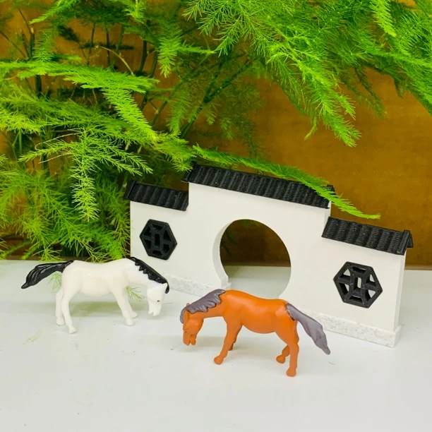 3d打印徽派建筑系拱门墙设计假山盆景造型艺术设计风格