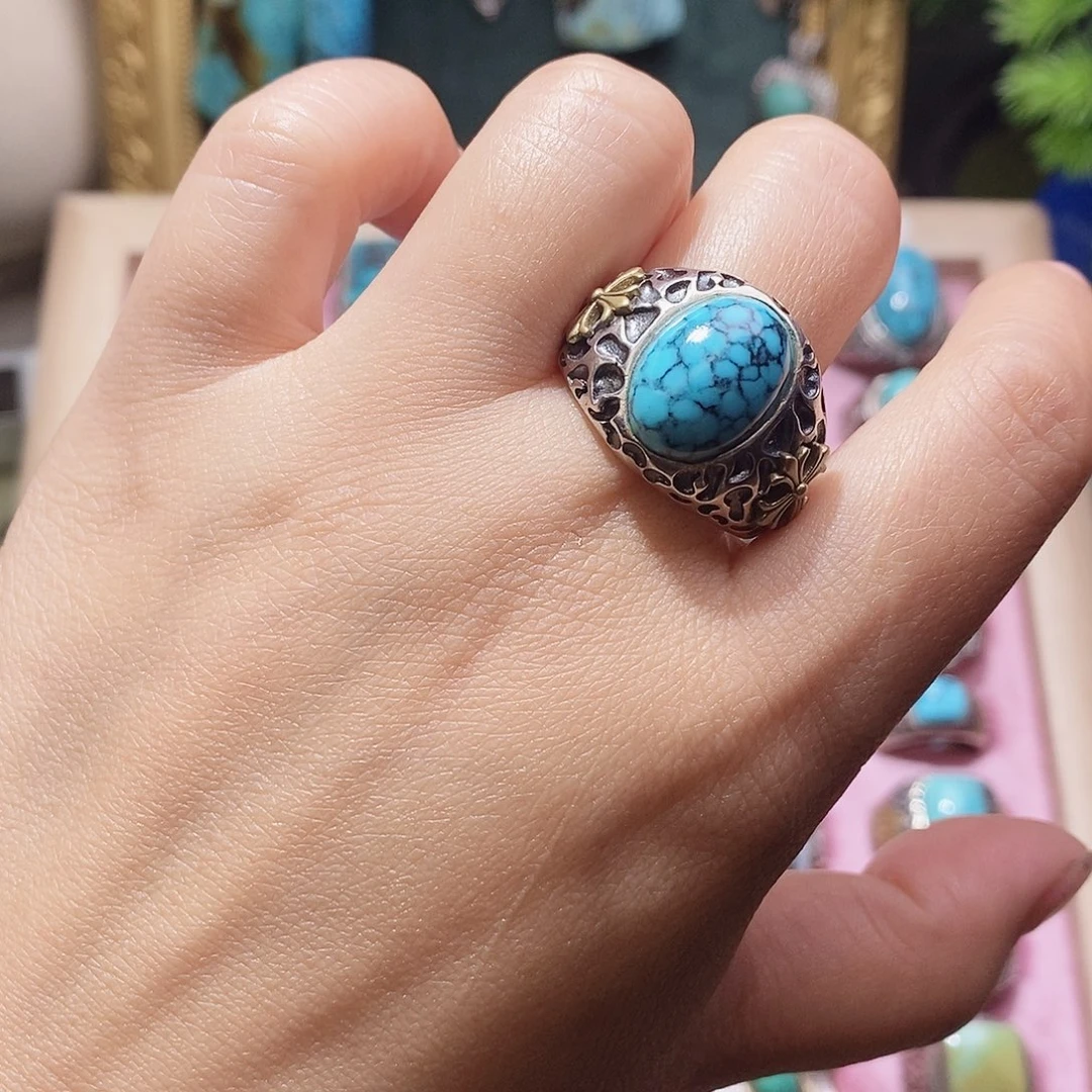 绿松石银S925镶嵌挂件