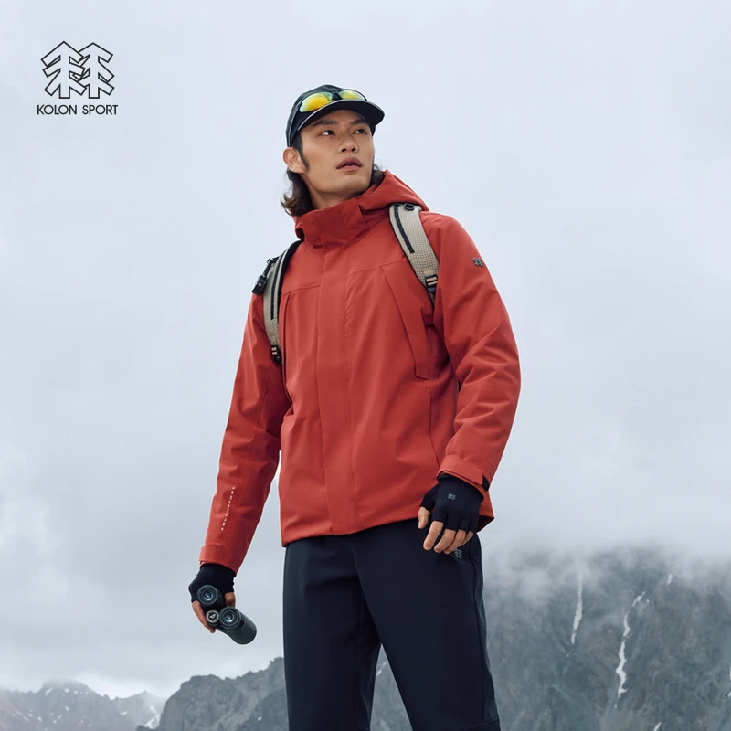 KOLON SPORT可隆冲锋衣2级防泼水银标P棉内胆夹克男士棉服三合一