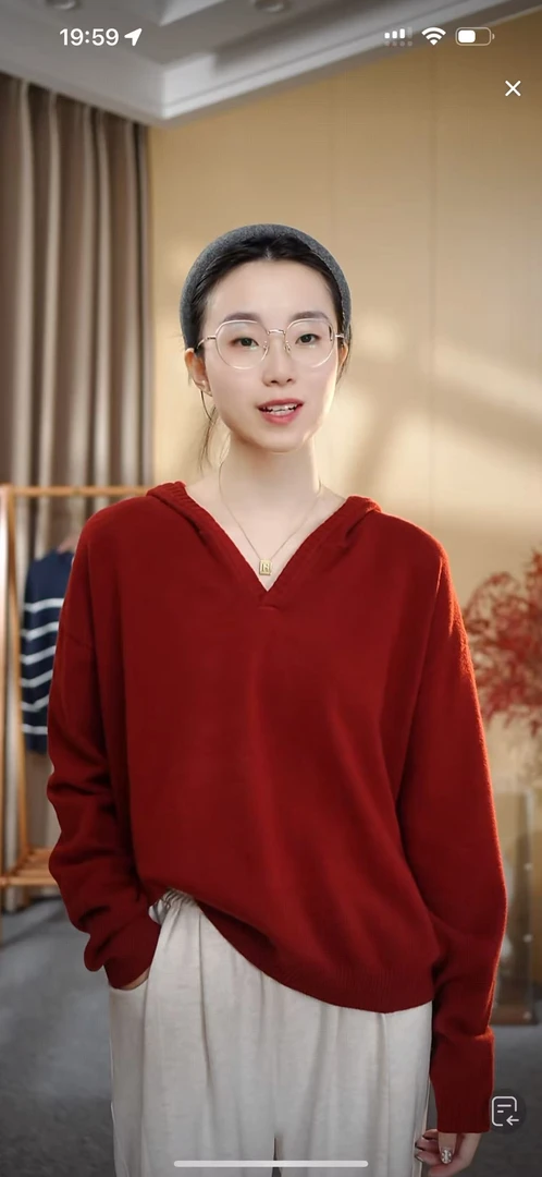 【帽子衫】早秋毛针织衫宽松百搭时尚针织帽衫连帽
