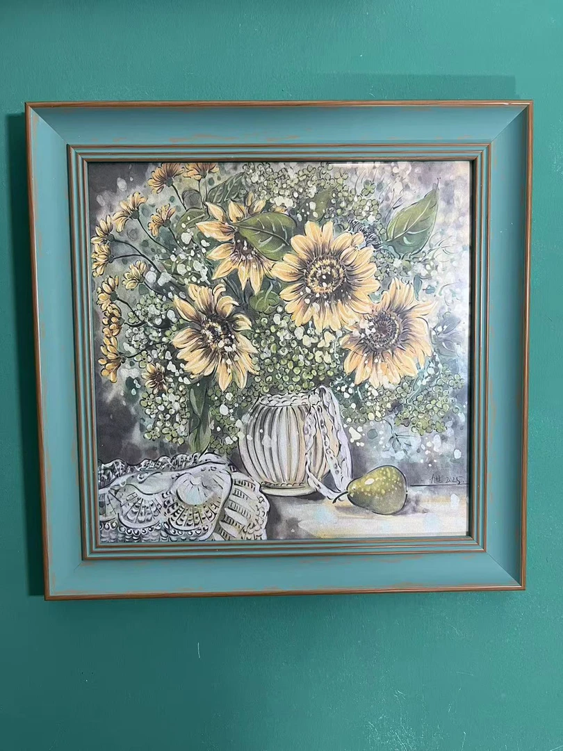 100.花卉题材 外框36*36cm 艺术微喷