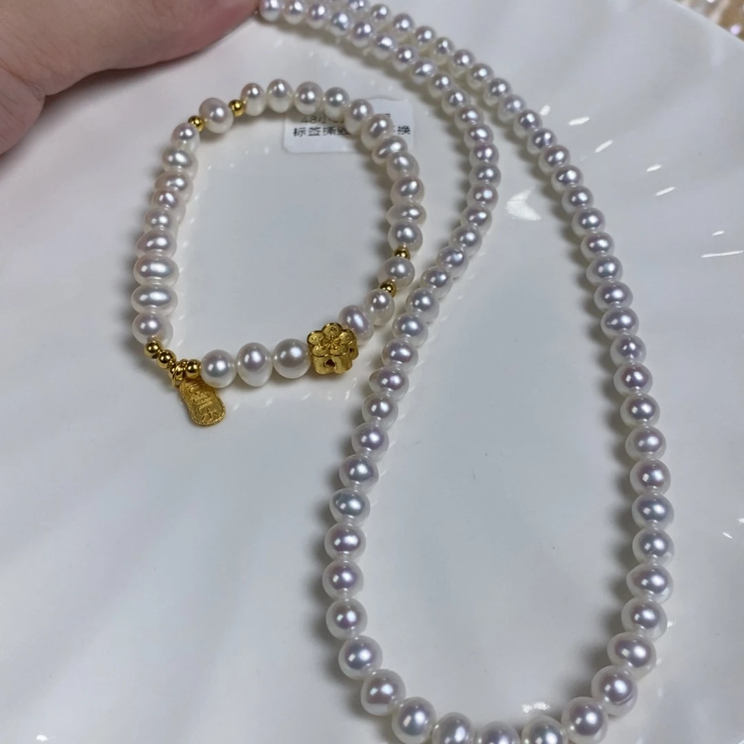 颈饰合金淡水珍珠