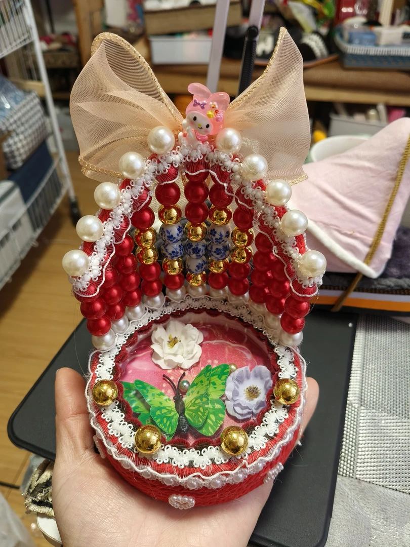 纯手工编织珍珠手机支架