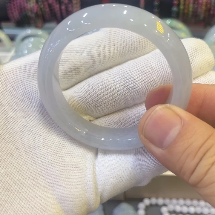 翡翠未镶嵌手镯四海哥翡翠白月光正圈