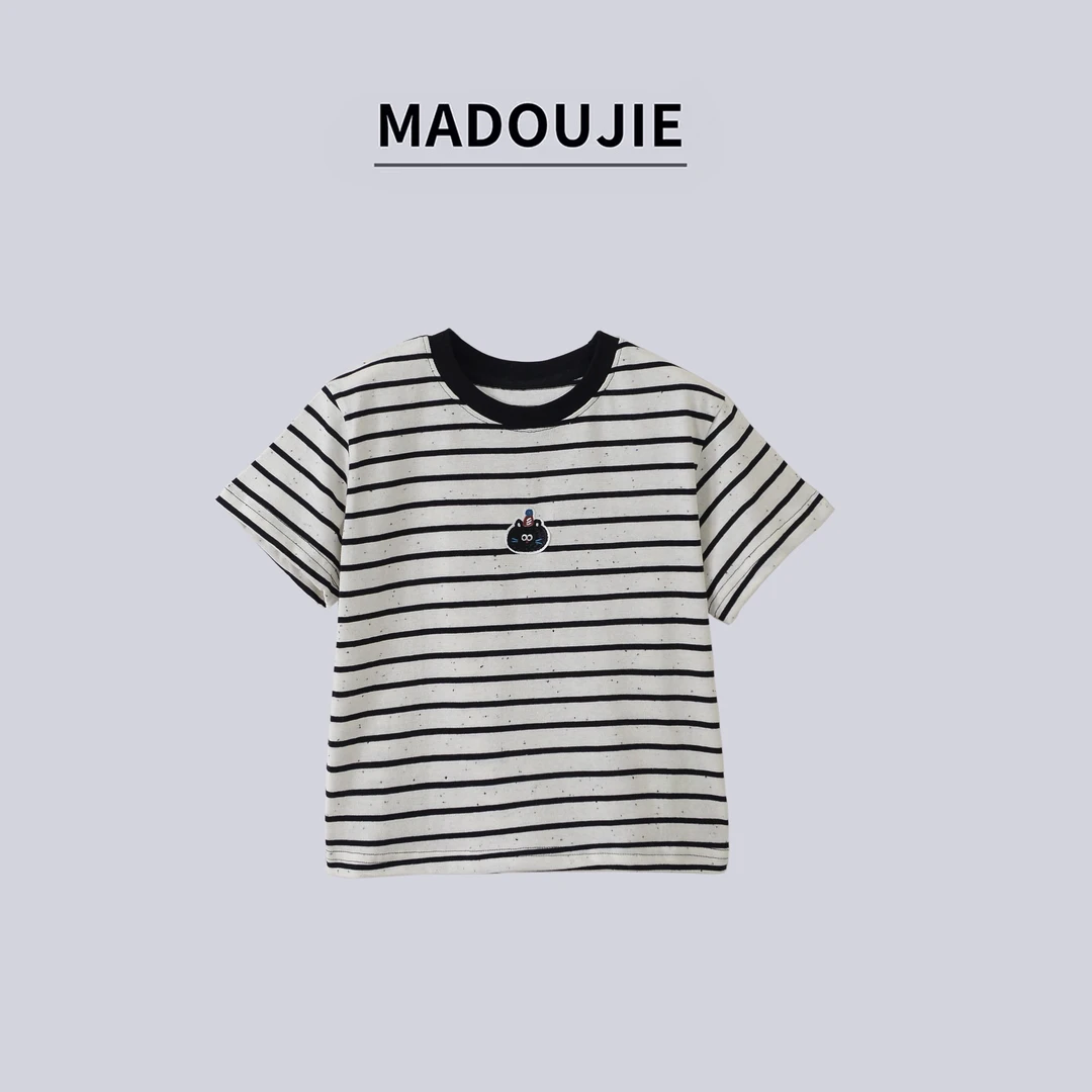 016男童T恤2025新款运动打底衫内搭撞色D1603