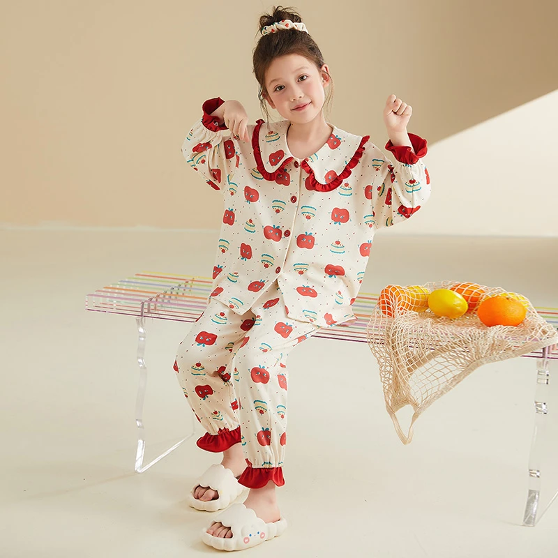 儿童睡衣春秋季纯棉女童长袖宝宝小女孩中大童家居服套装反季童装