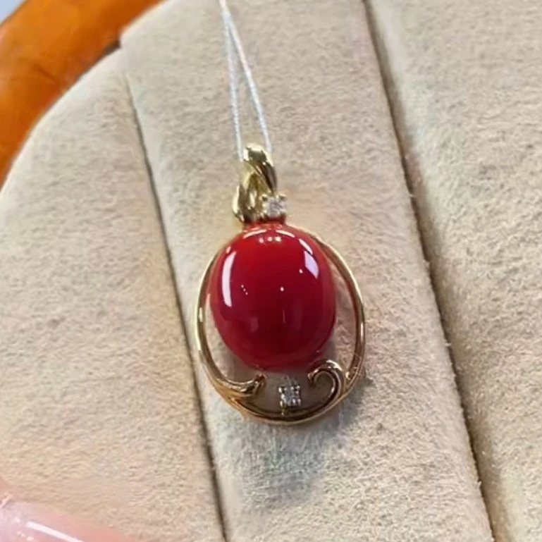 天然宝石红珊瑚吊坠