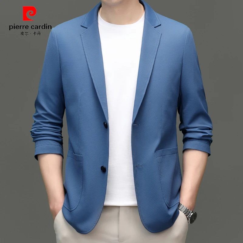 皮尔卡丹2025春季新款休闲西服外套薄款休闲西服上衣男士修身外套