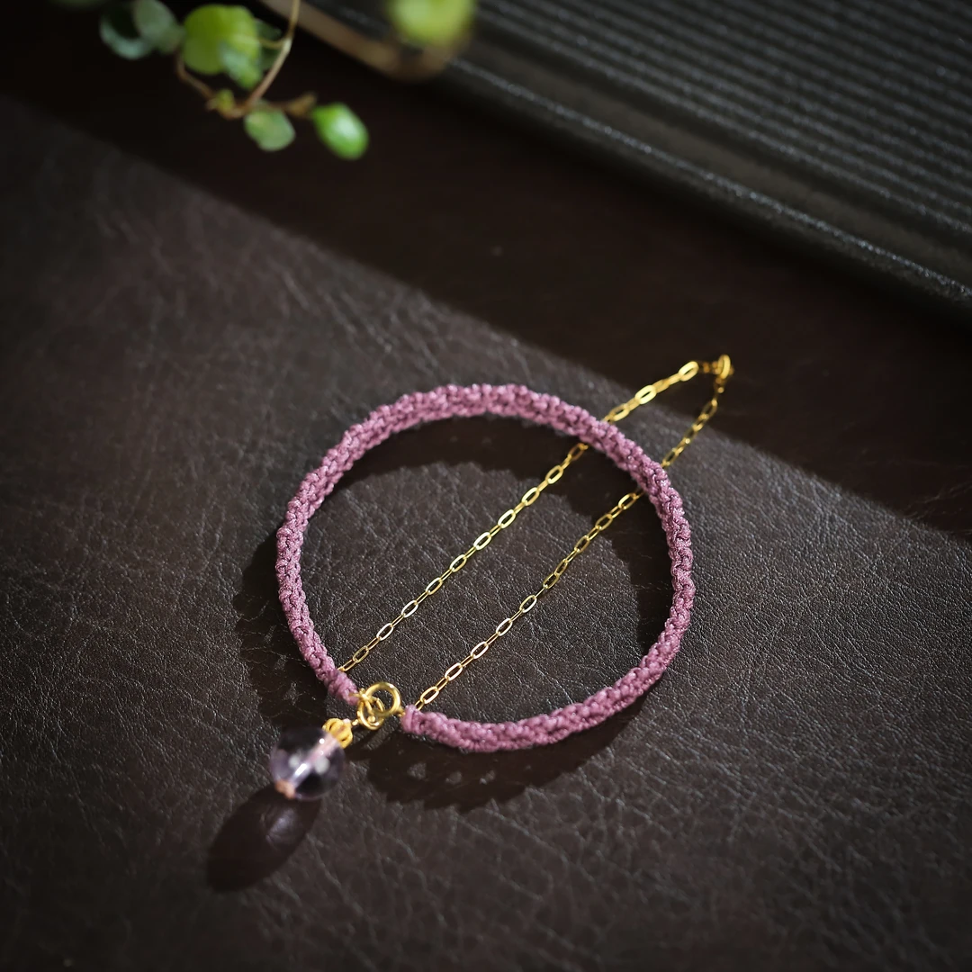 【浅黛】水晶手绳·18k金镶嵌·轻奢小众简约手链