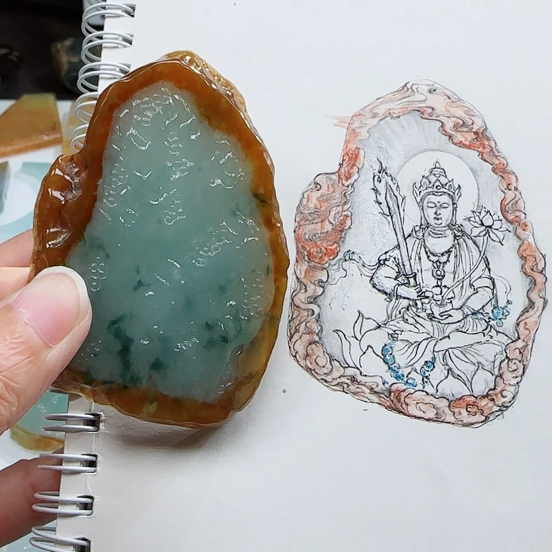 定制翡翠未镶嵌翡翠挂件包工