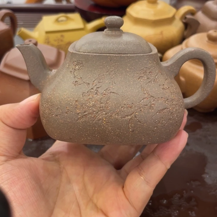 C***g茶壶紫砂风流宰相手工刻绘