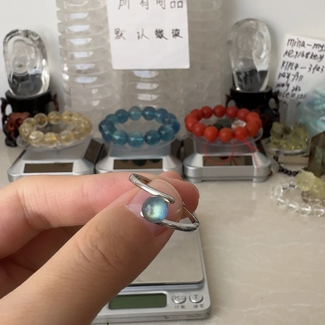 爱***锤未镶嵌拉长石戒指矿坑