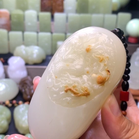 石材方解石手把件