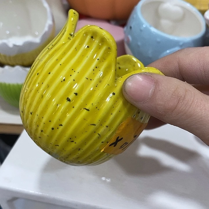 陶盆有孔 瑕疵针孔漏釉介意勿拍外口 7外高7