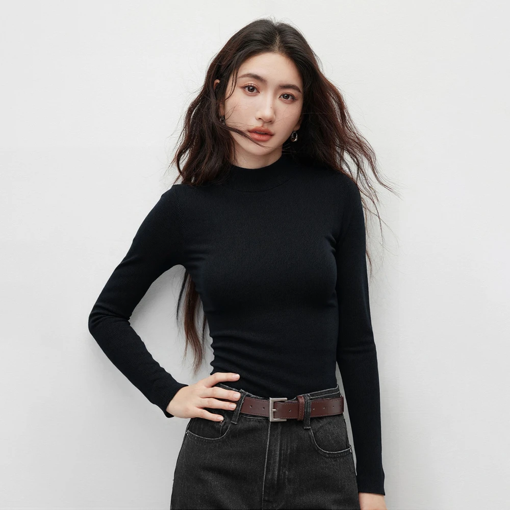 【百搭利器】基础款修身长袖针织毛衣打底衫M2509011