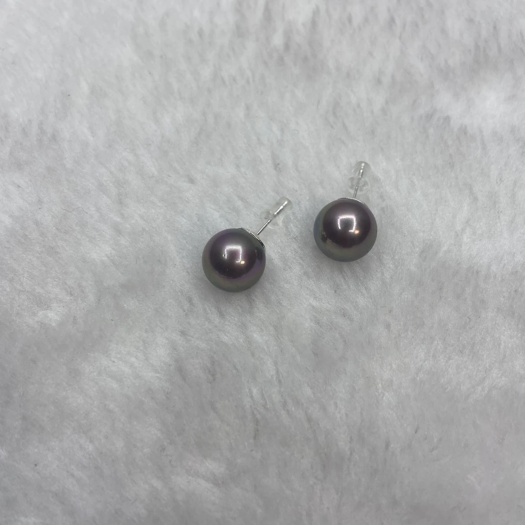 紫色12-13mm简约素耳钉AJ05时尚百搭梦幻素款